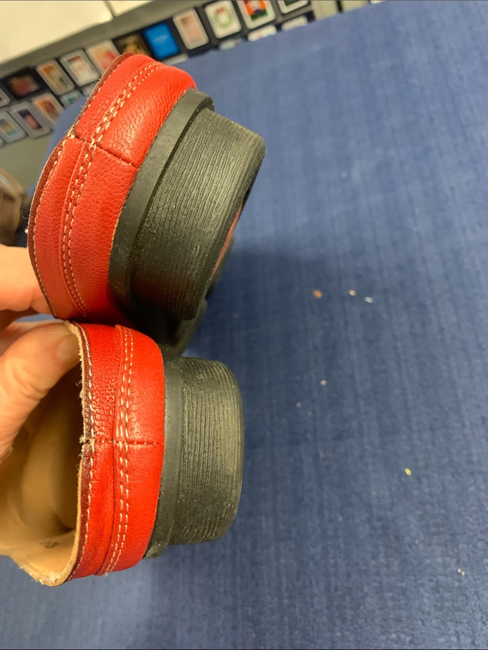 Via Veneto Red Leather Floral Appliqué Mules - Picture 7 of 11
